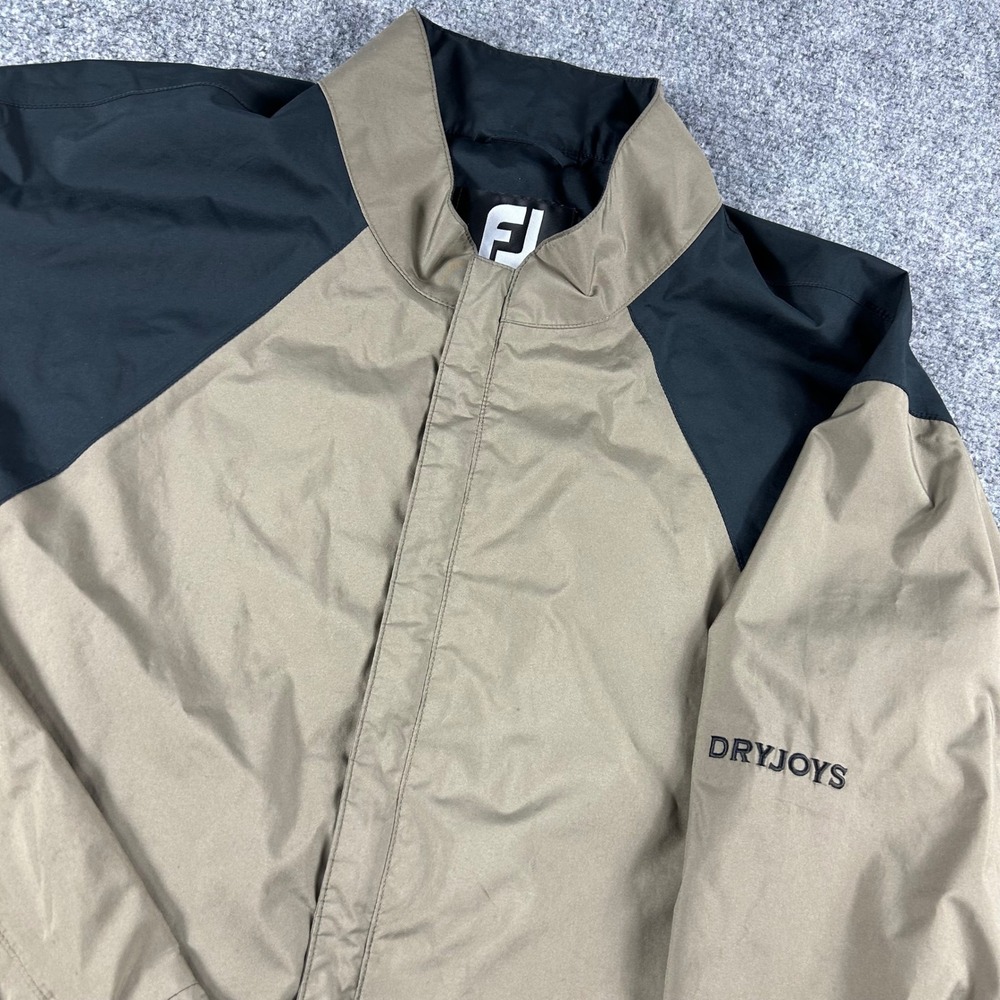 FootJoy DryJoys Jacket Mens XL Brown Black Full Zip Golf Windbreaker Rain Coat